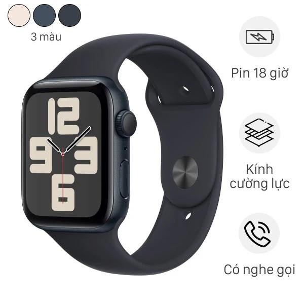 Apple Watch SE 2023 GPS 44mm - Viền Nhôm Dây Cao Su