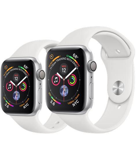 Apple Watch Series 4 Silver Aluminum Case With White Sport Band (GPS)